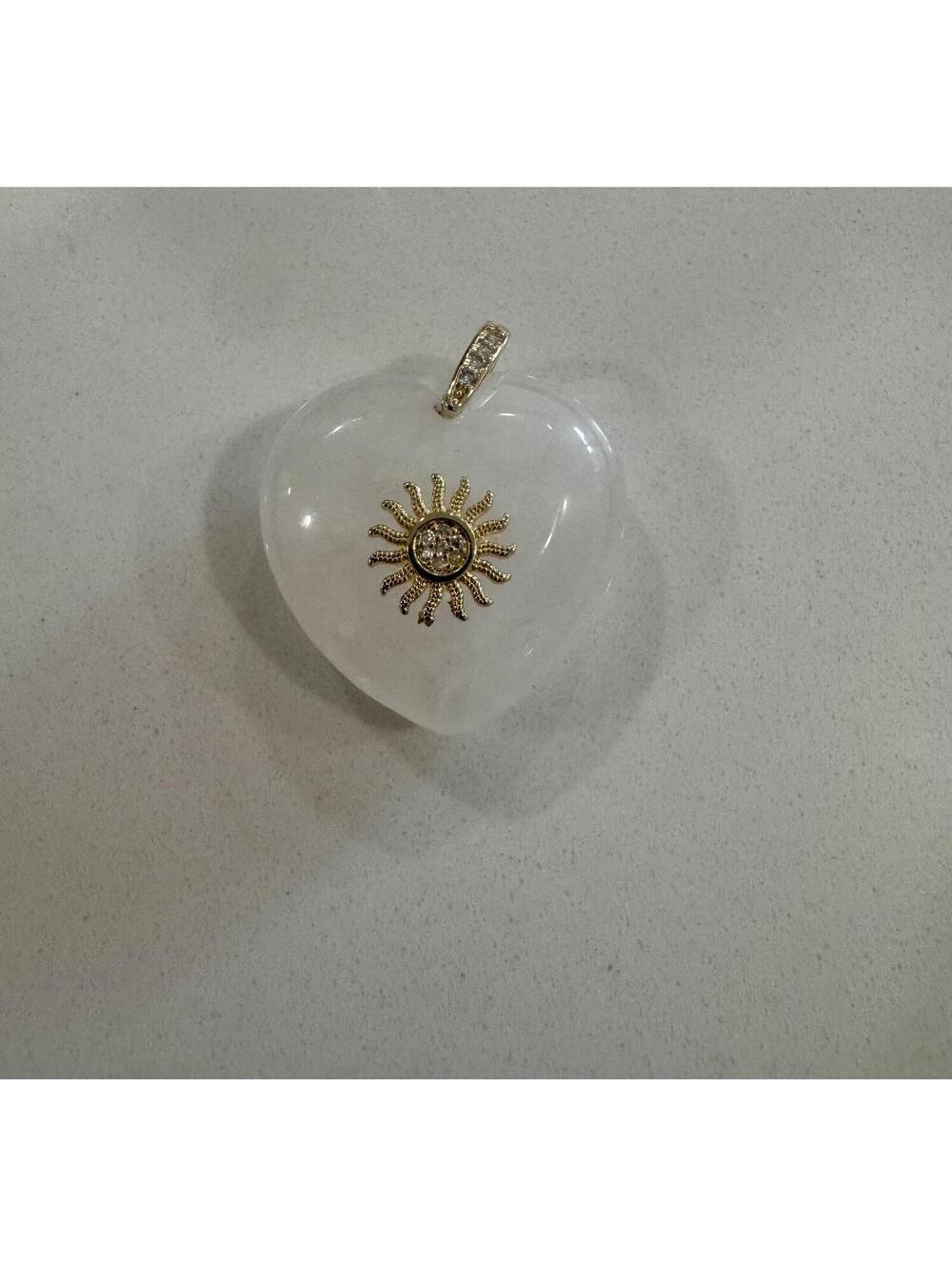 Frieda Rothman Moonstone charm with gold pave clasp